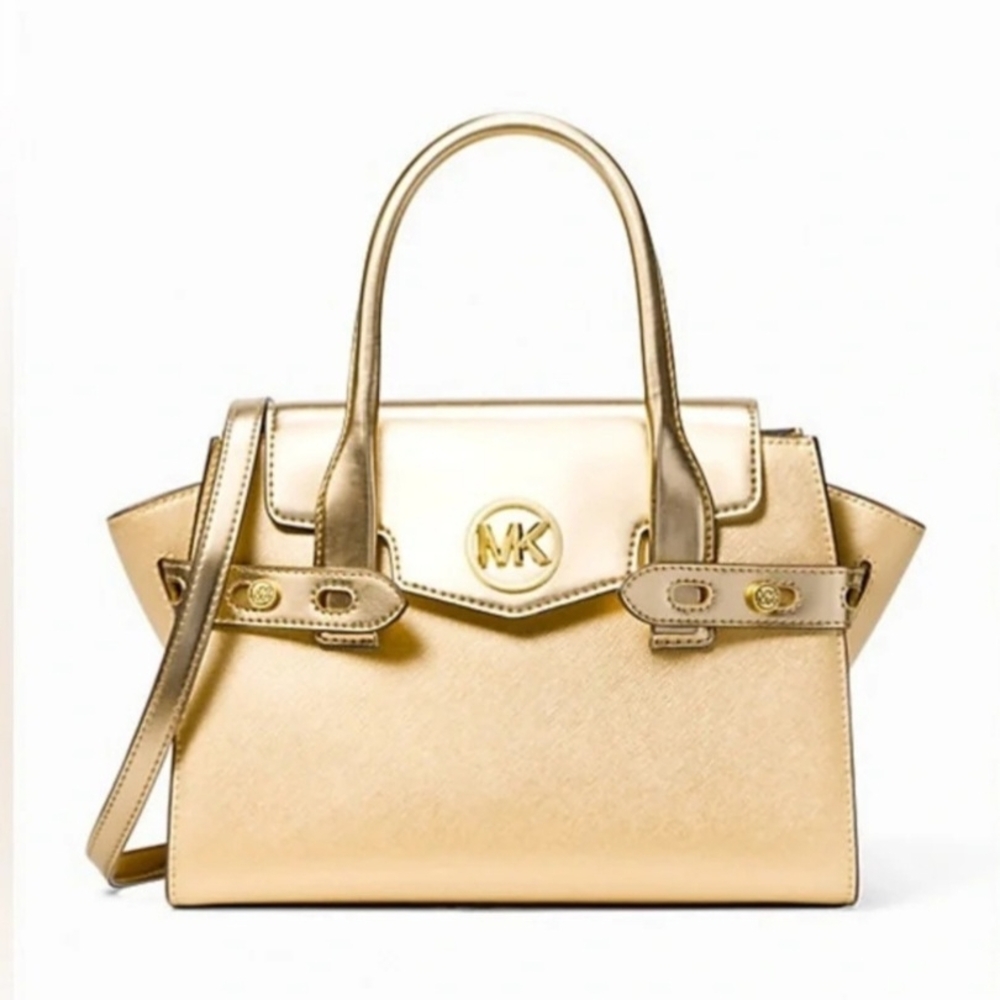 NWT💕Michael Kors Gold metallic leather Women's Crossbody bag - Picture 2 of 5
